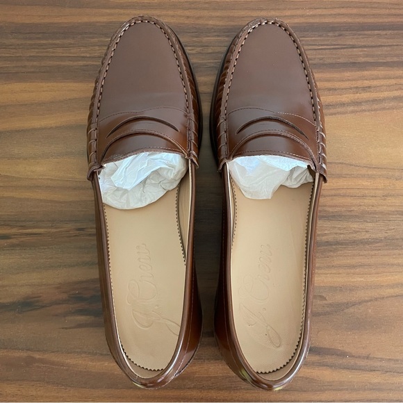 J. Crew Winona Brown Penny Loafers, Size 12 - Picture 5 of 10